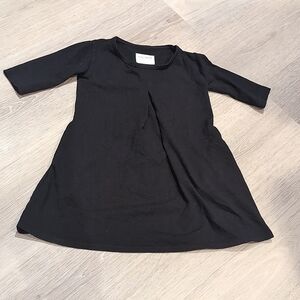 Mini Mioche Kids Black Cotton Long Sleeve Dress